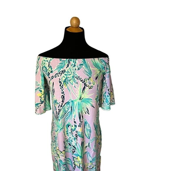 LILLY PULITZER FAWSETT Small Off the Shoulder Dress Lilac Verbena - Picture 8 of 16